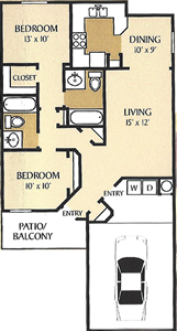 The Explorer - 2 Bedroom / 2 Bath - 960 Sq.Ft.*